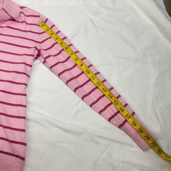 NWOT J.crew Women’s Cashmere Blend Polo Sweater Top Sz XXS Striped Pink H4 - Picture 9 of 9